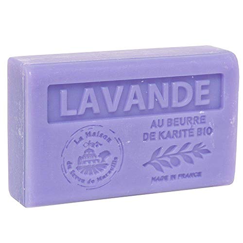 Savon de Marselha - sabão francês feito com manteiga de karité orgânica - fragrância de lavanda - adequada para todos os tipos de pele