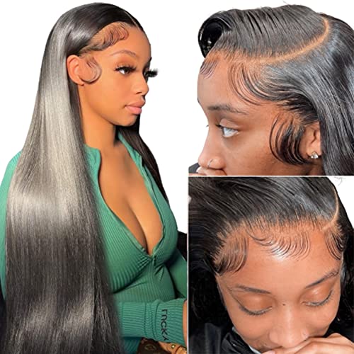 Perucas dianteiras retas cabelos humanos 13x4 hd transparente renda frontal perucas de cabelo humano para mulheres negras