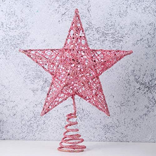 ABAODAM 2PCS 20cm Árvore de Natal Estrela de Ferro Topper Glittering Christmas Tree Decoration Ornamentos