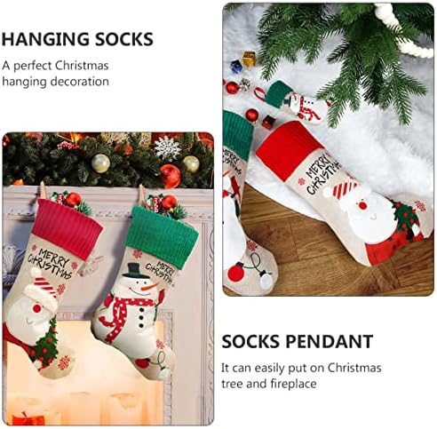 Zerodeko 2pcs pendente de Natal de meia decoração de meias de meias de Natal para lareira do festival