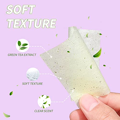 Naturals Green Tea Oil de controle de óleo de filme absorvendo lençóis para cuidados com a pele oleosa papel de pateta para remover o excesso de brilho de esponja de face