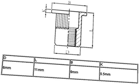 X-Dree M4x11mm de extremidade plana aberta corporal de cabeça cegada porca de rebite roscado 20pcs (M4X11mm extremos