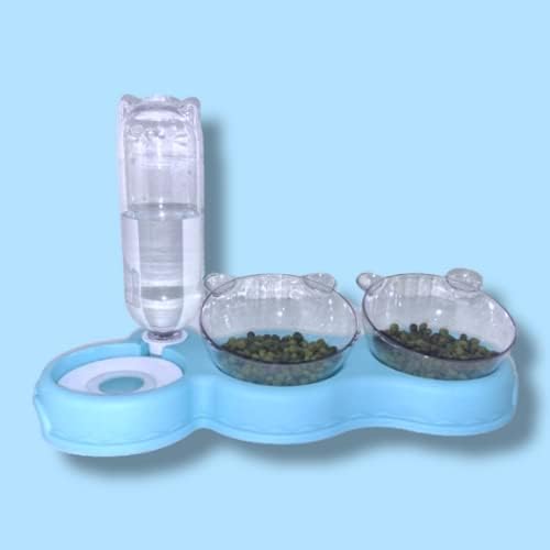 Comida de cachorro e gato e tigela de água Conjunto de água Automática alimentação de água 3 em 1 Pet Double Bowls Levantados