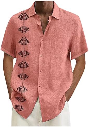 Masculino respirável Pollover Fashion lapela Beach Holiday Wearhts Bloups Slim Fit Hawaiian Short Sleeve Tir