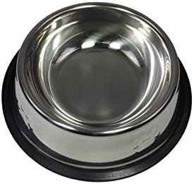 FixtUledIsplays® de 16 onças de cão/gato tigela de aço inoxidável com comida de estimação ou prato de tigela de água 12195 12195