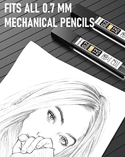 Nicpro 3pcs 0,7 mm Pastel Lápis mecânico fofo e 840pcs 0,7 mm HB 2 Reabilitação de chumbo para estudantes que escrevem desenho