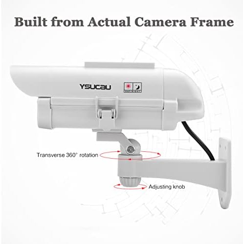 Câmera fictícia falsa de segurança da Ysucau Solar CCTV com uso externo/interno LED piscando para casas e negócios