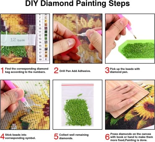 Kits de pintura de diamante bohuayi para adultos, tinta 5D DIY por números para adultos iniciantes, broca completa DIY Pinturas