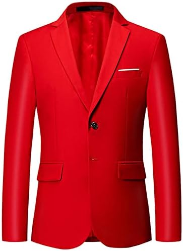Maiyifu-gj mens sólido Slim Fit Blazer Jacket de dois botões entalhou no traje de negócios clássico de negócios diário de festa esportiva