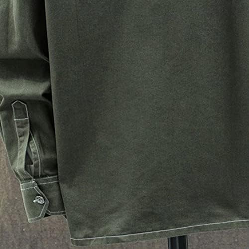 Camisetas magras de ajuste para homens moda moda simples algodão de algodão de bolso de bolso de bolso de botão de botão