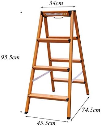 Escada dobrável pengjie escada de etapa escada de 4 etapas dobráveis ​​banquinhos de alumínio pesados ​​aço portátil anti -slip tat de banda compacta 120 kg capacidade