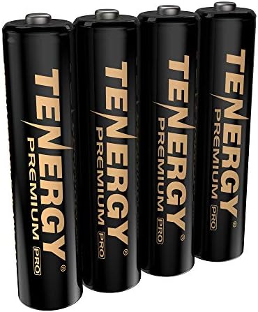 TENERGY Premium Pro recarregável baterias AAA, bateria de 1100mAh NIMH AAA de alta capacidade, baterias recarregáveis ​​de 4 pacotes