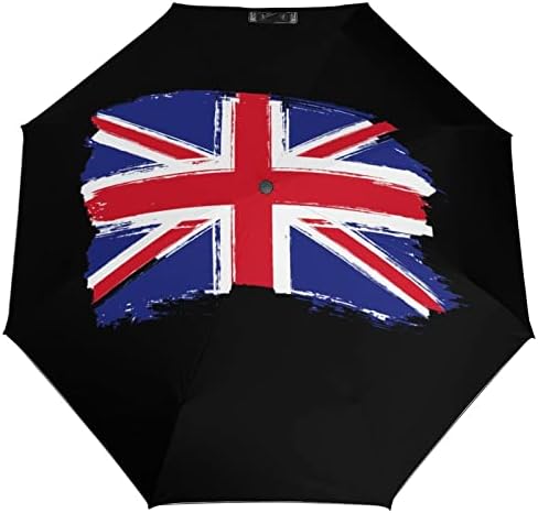 Bandeira do Reino Unido 3 Folds Automotor aberto Fechar a Umbrella Umbrella Umbrella portátil guarda-chuvas portáteis