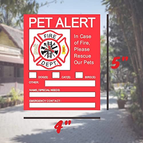 Elite Refuge 6 Pacote de alerta de emergência Adesivo- Salve nossos animais de estimação dentro, resgate decalque