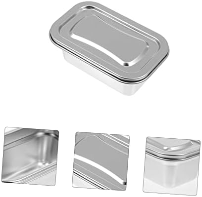 Caixa de lancheiras quadradas da caixa de sorvete de ovast Caixa de armazenamento de metal aço inoxidável Salada Recipiente