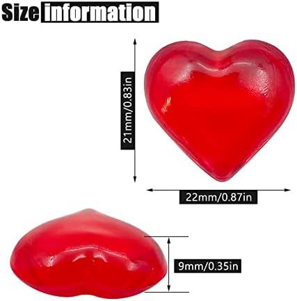 Lyfjxx 200pcs corações acrílicos vermelhos em forma de jóias reutilizáveis ​​para acessórios de fotografia de dispersão