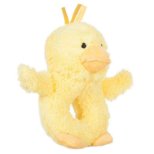 Apricot Lamb Baby Duck Rattle mole Rattle, pelúcia de pelúcia para recorda de garra macia para recém -nascidos por 0 meses