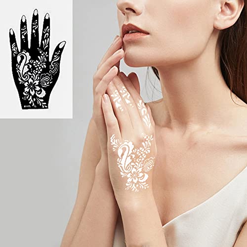 20 lençóis henna estêncils kit de tatuagem de glitter 191pcs