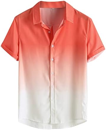 Tees casuais de 2023 masculino Tops de lapela gradiente de lapela praia t camisetas férias vestem de verão moda solta