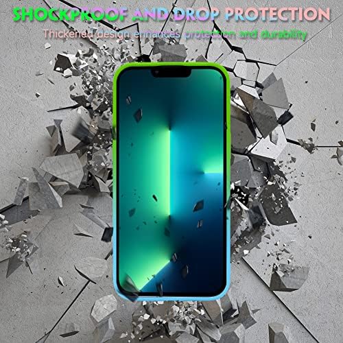 JeFonha para iPhone 13 Pro Max Magnetic Silicone Case With Camera Lens Protector, [Compatível com MagSafe] Gradiente de luxo capa de cor para homens mulheres meninas de proteção à prova de choque de caixa verde-verde