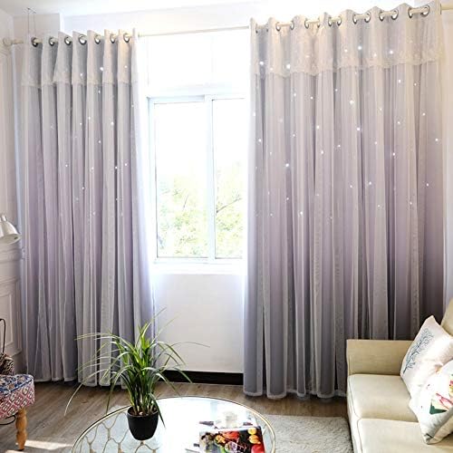 Cortiente de tule do gradiente WHJB YQ, 2 camadas de camadas de painéis românticos, cortinas de blecaute para garotas sala de estar da sala de estar B 100x270cm
