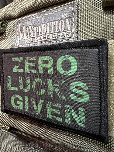 Zero Lucks dada a Funny St Patrick's Day Morale Patch.2x3 Hook and Loop Patch. Feito nos EUA