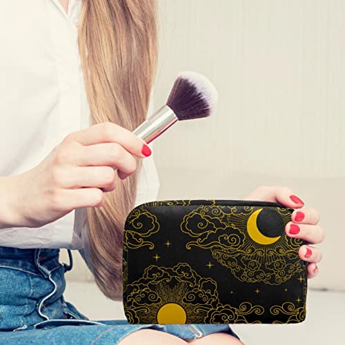 Bolsa de higiene pessoal Bolsa de lavagem organizadora de maquiagem cosmética com zíper soldado solar sol e nuvens de lua para acessórios de viagem Essentials