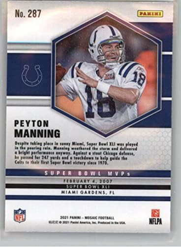 2021 Panini Mosaic 287 Peyton Manning Indianapolis Colts NFL Football Trading Card