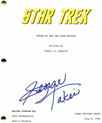 George Takei assinou o autógrafo Star Trek, o script original do episódio completo - Hikaru Sulu, muito raro