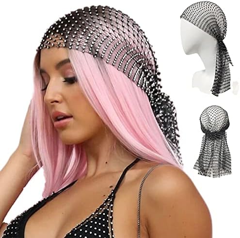 Munyee hua turbans para mulheres moda moda strolol shinestone elástico sneco hijab tampa de malha de cristal chapinhas