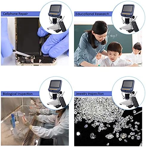 ZLXDP 220X Microscópio de estéreo digital eletrônico de mesa para reparo de solda com luz LED de tela de 4,3 polegadas