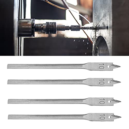 Fafeicy 4pcs Spade Drill Bits 10mm/0,4in, pedaços de pás de aço carbono, ferramentas de perfuração de abridor de