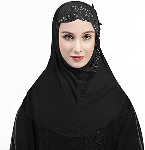 Mulheres macias de uma peça Hijab Long Long Muçulmano Turbano Islâmico Full Cabeça Lenço