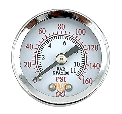1,5 Montagem traseira do medidor de pressão de ar 1/8 Dial 1-1/2 - 0 a 160 psi