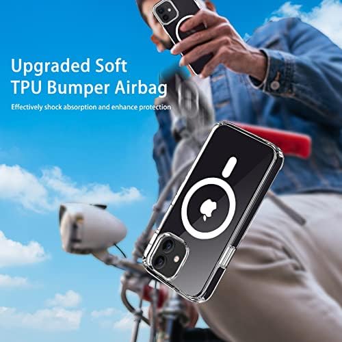 Caixa magnética do HSEFO para iPhone 12 Case para iPhone 12 Pro Case Clear, compatível com carregamento sem fio MagSafe, translúcido