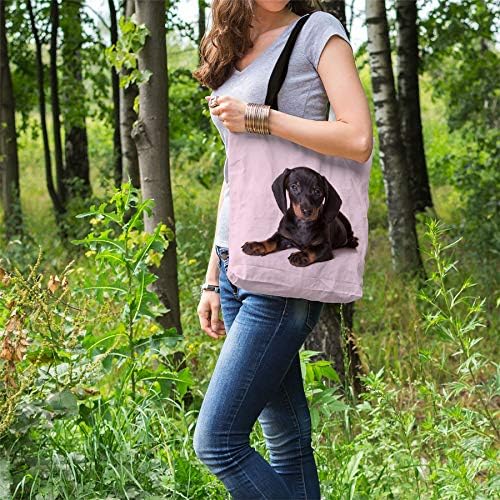 Presentes para cães de salsicha de dachshund para proprietários de amantes de cães - sacolas de ombro reutilizáveis ​​de compras com