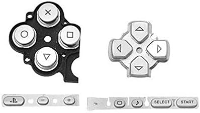 Botões de prata Pragem de teclas Conjunto para Sony PSP 3000 Slim Console Substituição Reparação
