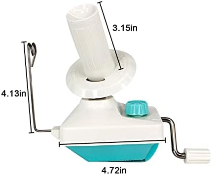 Maibiansm Yarn Winder, NeedleCraft Yarn Ball WiSter, operado à mão, enrolador de bola de corda, ferramenta de lã para crochê, com grampo de mesa fácil de configurar e usar, azul e branco