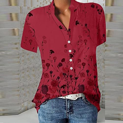 Tops Tops for Women Summer Button Down Down Camisetas V Pesco