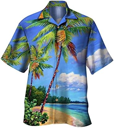 Camisas de boliche vintage para homens camisa de manga curta havaiana botão de verão para baixo camiseta