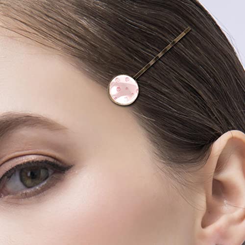 Acessórios para cabelos femininos 4pcs Conjunto de clipes de Barrettes Handmades, Bobby Hairpin Girls Headwear, moderna floral floral rosa peônia