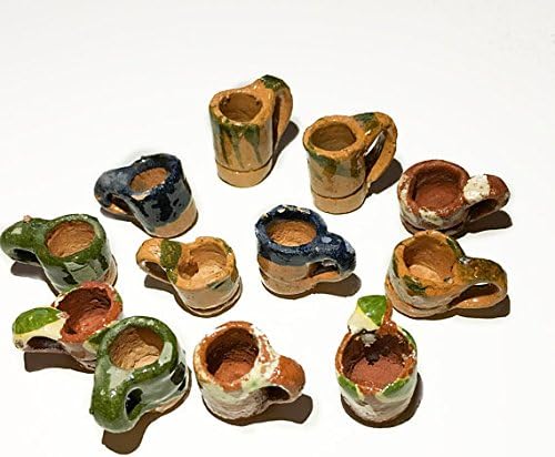 12 mini canecas de lama de cerâmica mini mexicana jarritos for Arts e artesanato Party Favor Decorações