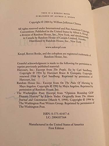 William Jefferson Clinton Bill assinou o autógrafo My Life Primeira edição Livro 1/1