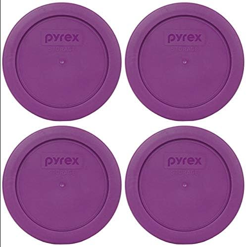 Pyrex 7200-PC 2-Cup Thistle Purple Plástico de armazenamento de alimentos, fabricado nos EUA-4 pacote