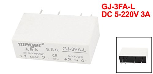 Relé de estado sólido de fase monofase UXCELL, GJ-3FA-L DC3-32V para DC 5-220V 3A