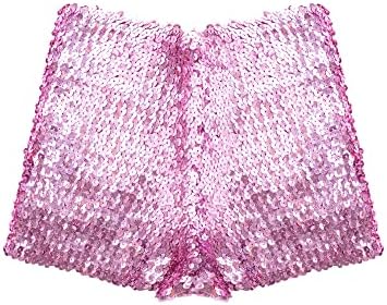 Kvysinly Kids Girls Sparkle Dance Shorts Rave Booty Shorts Metálicos Calças Hot Tving Athletic Gymnastics Boyshorts