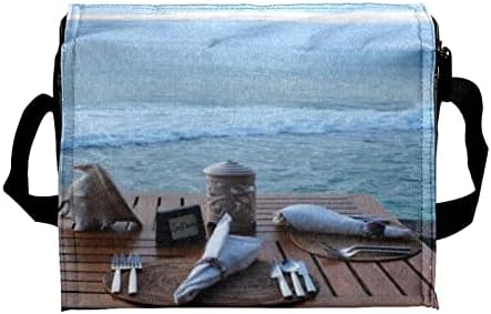 Lunchagem Guerotkr para homens, lancheira isolada, lancheira para adultos, cadeiras de mesa de praia Blue Sea Sky Pattern