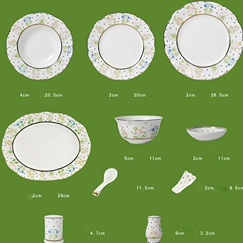 Zldgyg Ceramic Kitchen Tableware Conjunto com design de padrões impressos, lindas mesa de casamento