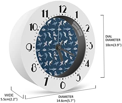 Relógios de festa de tubarão azul Frestree para crianças silenciosas relógios de parede não marcha para quarto da sala cozinha mesa