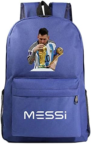 Weiyon Kids Boys Messi Backpack Student Back to School Bookbag Casual Rucksack para viajar, ao ar livre